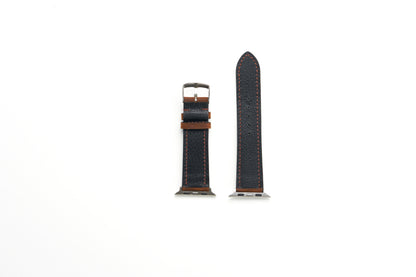 42/44/45MM Distressed Full Grain Leather Watch Strap - Brown 3