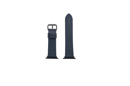 42/44/45MM Full Grain Leather Watch Straps - Navy Blue