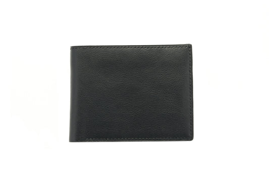 Vegetable Tanned Leather Wallet - Black - 8-Pocket