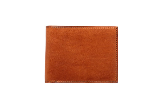 Vegetable Tanned Leather Wallet - Brown - 8-Pocket