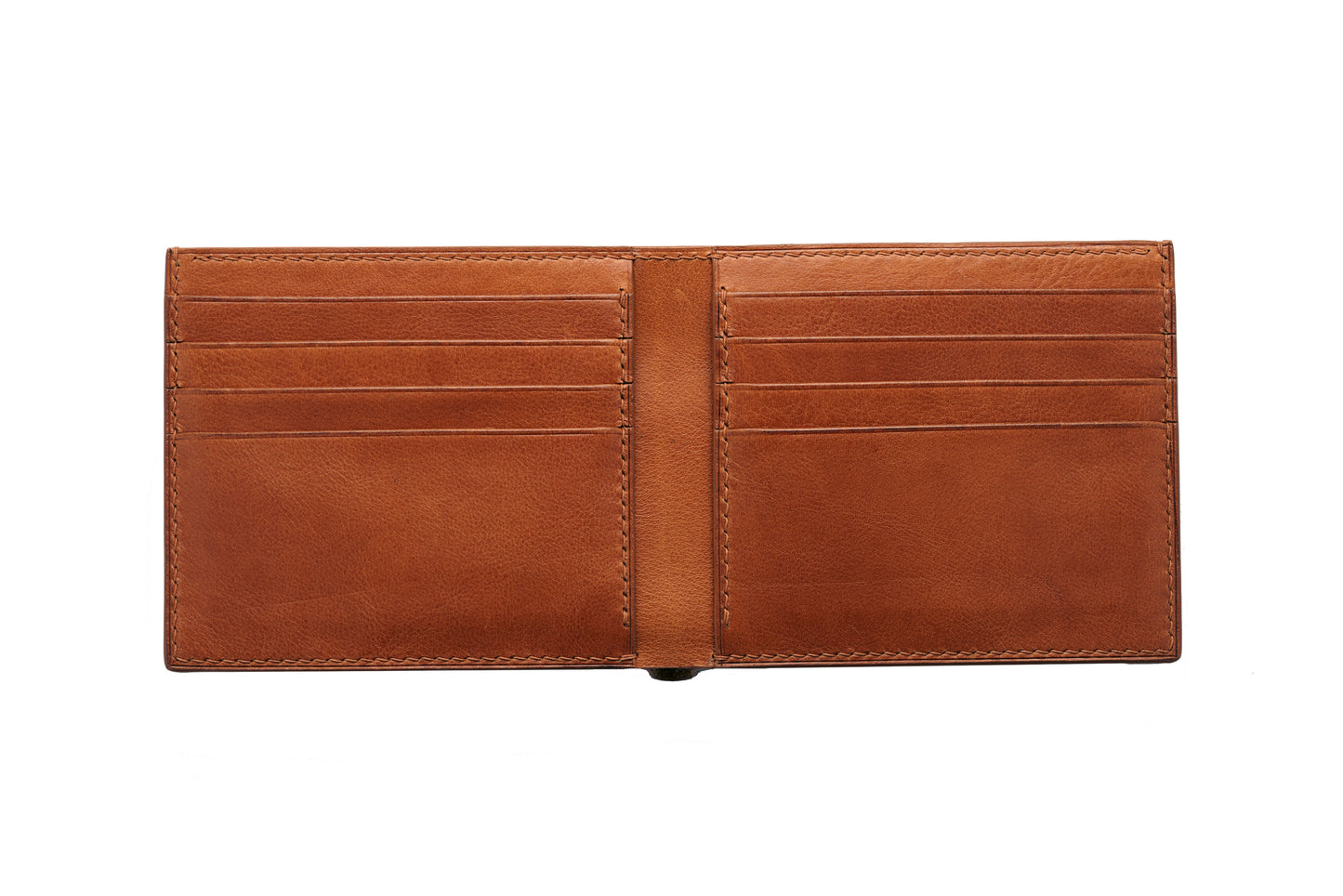 Vegetable Tanned Leather Wallet - Brown - 8-Pocket