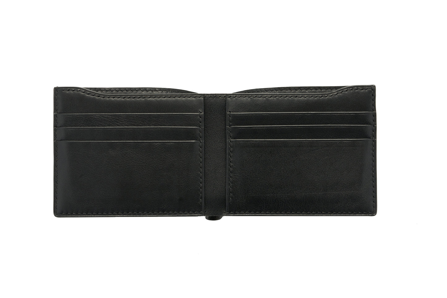 Vegetable Tanned Leather Wallet - Black - 6-Pocket