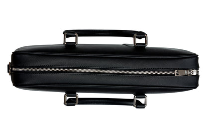 Leather Briefcase - Black - Quality YKK Zipper