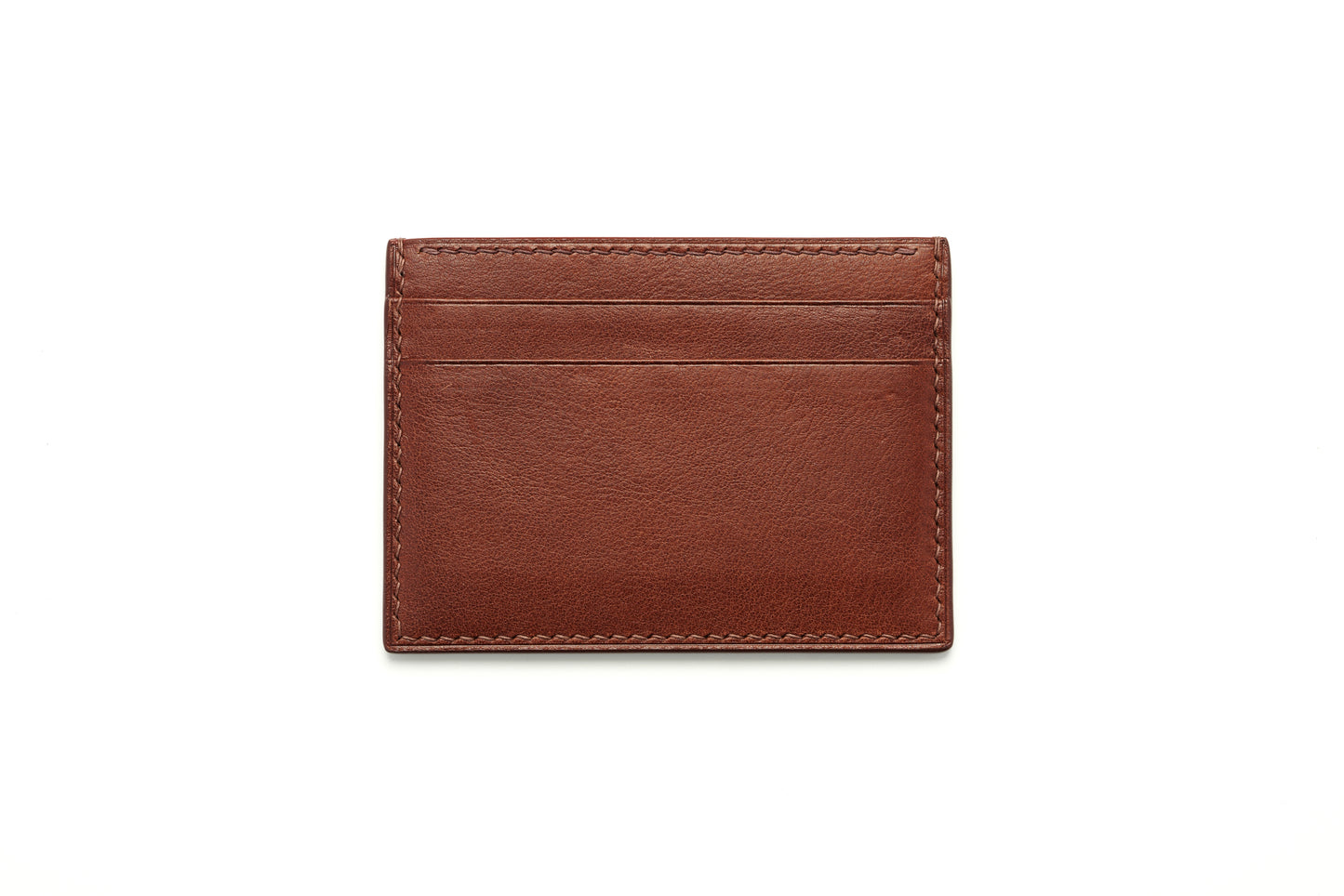 Vegetable Tanned Leather Card Holder - Dark Brown Slim 5-Pocket