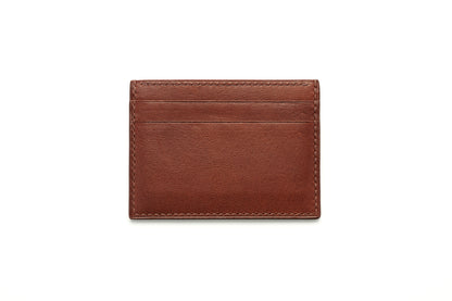 Vegetable Tanned Leather Card Holder - Dark Brown Slim 5-Pocket