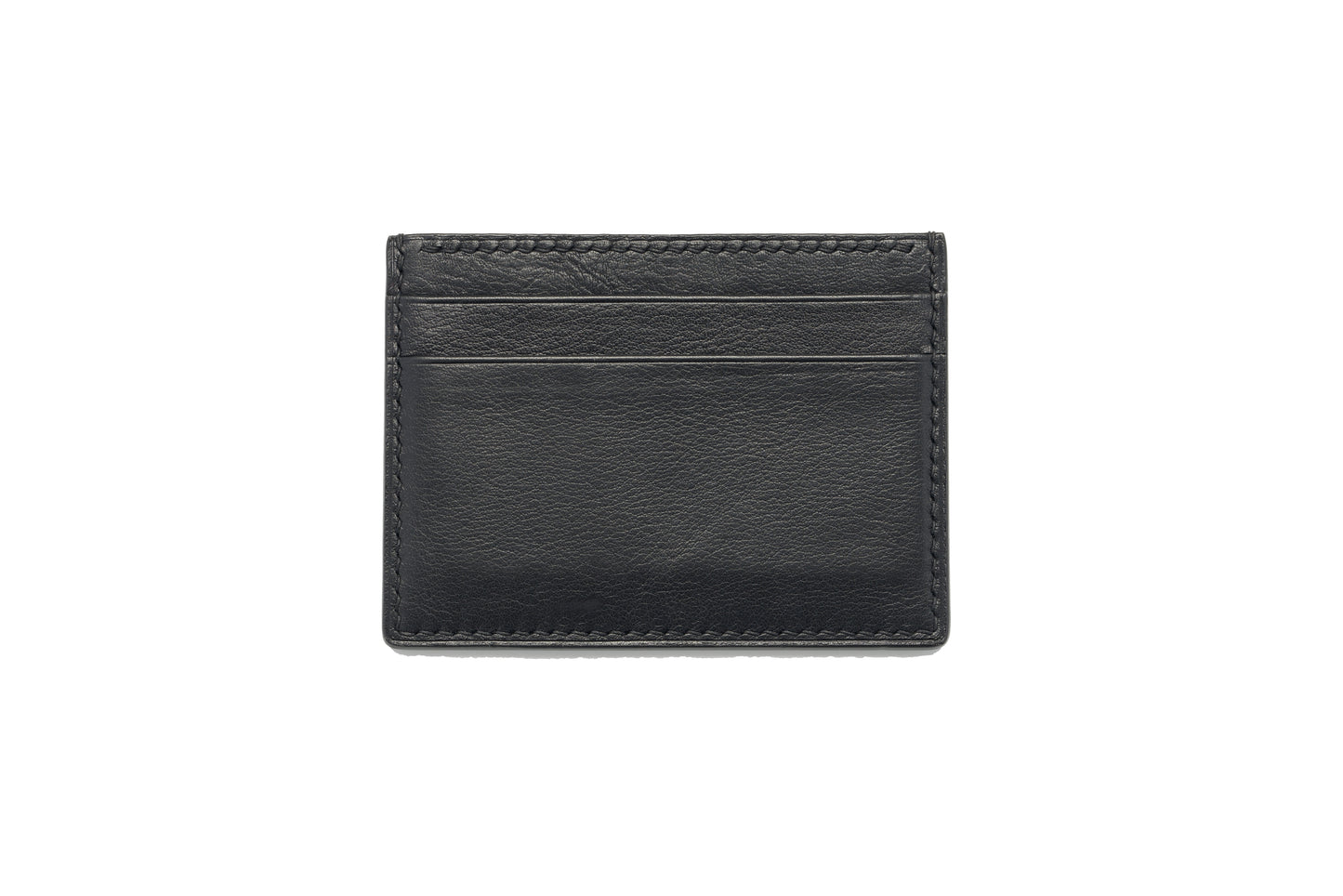 Vegetable Tanned Leather Card Holder - Black Slim 5-Pocket