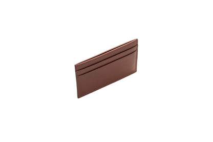 Vegetable Tanned Leather Card Holder - Dark Brown Slim 5-Pocket