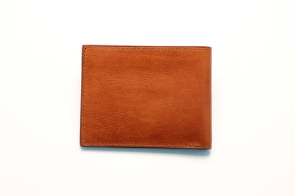 Vegetable Tanned Leather Wallet - Brown - 8-Pocket