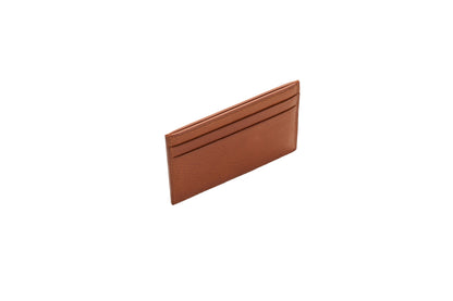 Vegetable Tanned Leather Card Holder - Brown Slim 5-Pocket