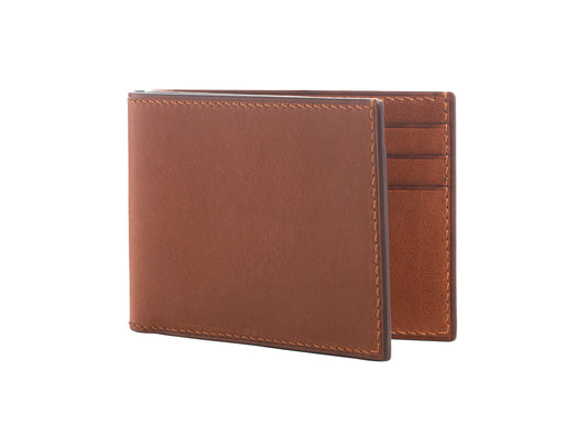 Vegetable Tanned Leather Wallet - Brown Slim w/ID Window