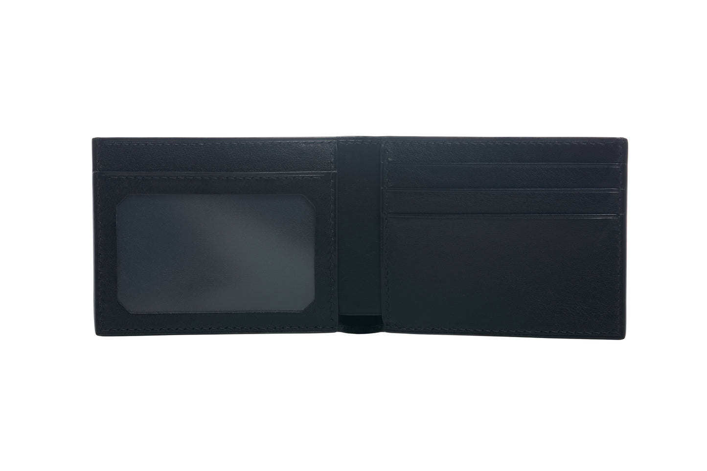 Vegetable Tanned Leather Wallet - Black Slim w/ID Window