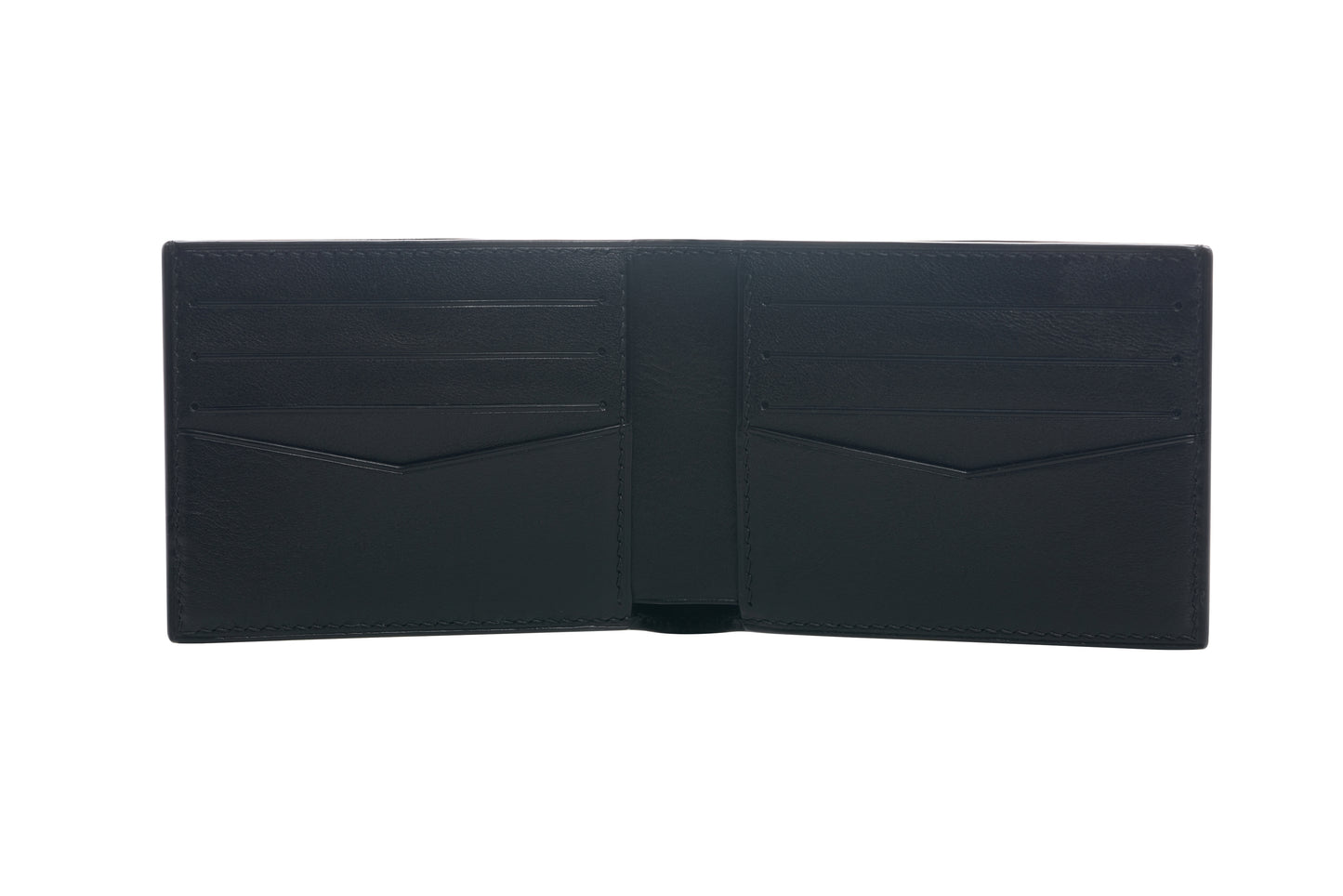 Vegetable Tanned Leather Wallet - Black - 8-Pocket Slim