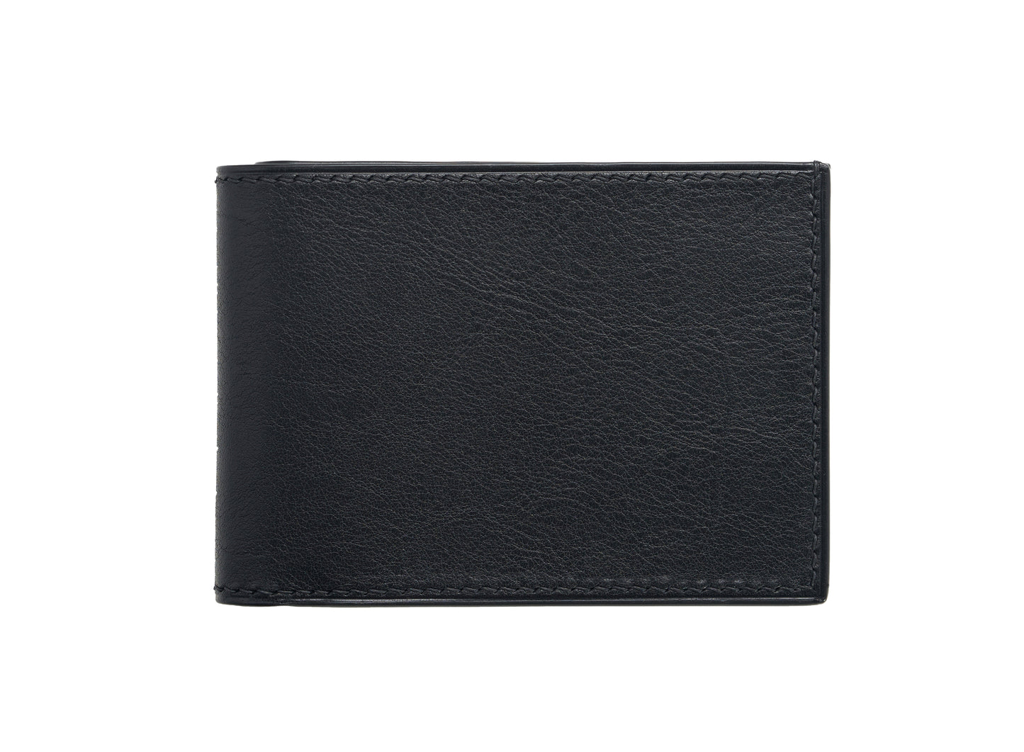 Vegetable Tanned Leather Wallet - Black Slim w/ID Window